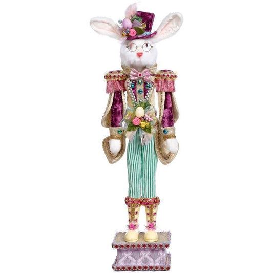 Rabbit Nutcracker Green, Sm 24.5"