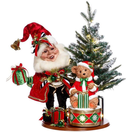 Decor Tree Elf Scene w/ Lights, 14x19"
