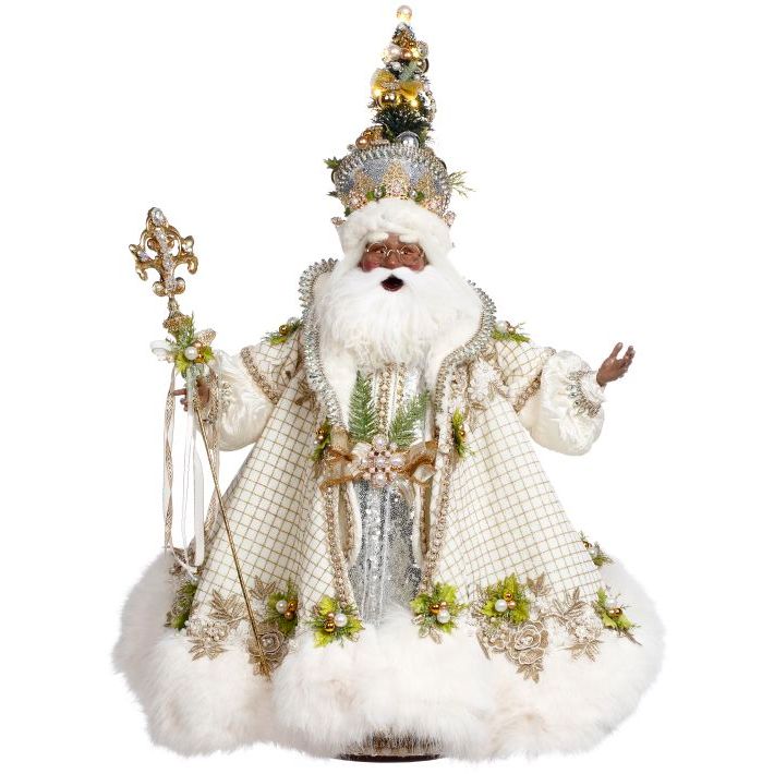 African American White Christmas Santa 27.5"