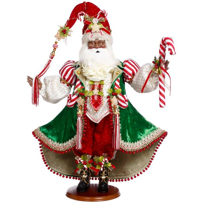 African American Candycane & Cookie Santa 25"