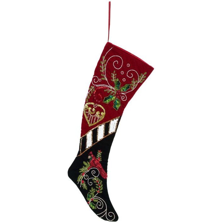 Berry Cardinal Stocking 25"