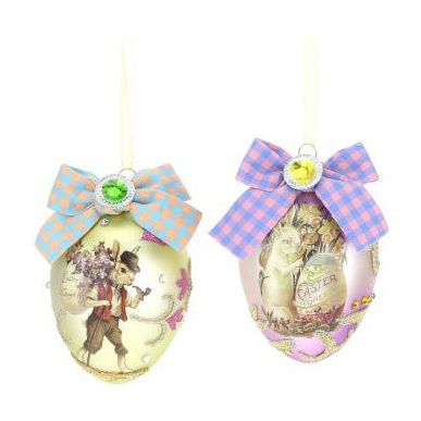 Easter Rabbit Ornament 4" set of 2