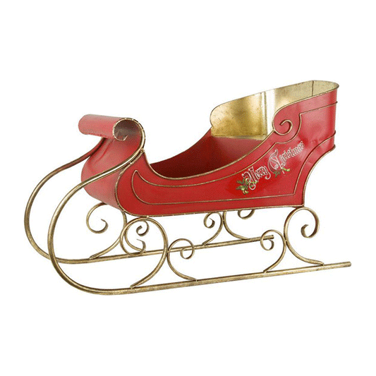 Santa Sleigh-Red 50 x 32"