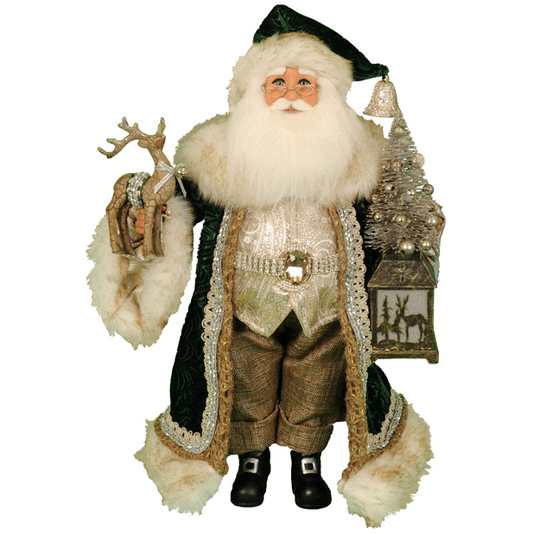 Lt. Woodland Emerald Santa 16"