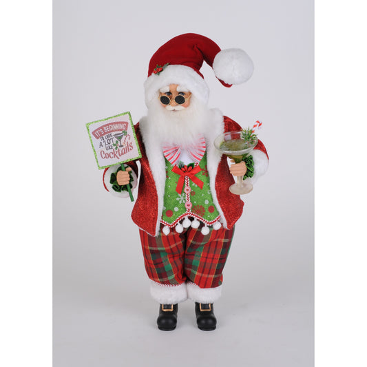 Christmas Cocktails Santa 19"