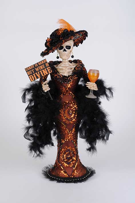 Divine Wine Lady Skeleton 23"