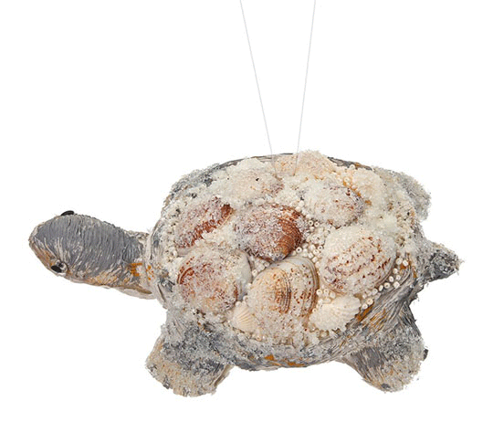 Beaded Turtle Ornament  7"