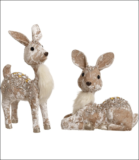 Jeweled Young Deer 9-13" set of 2