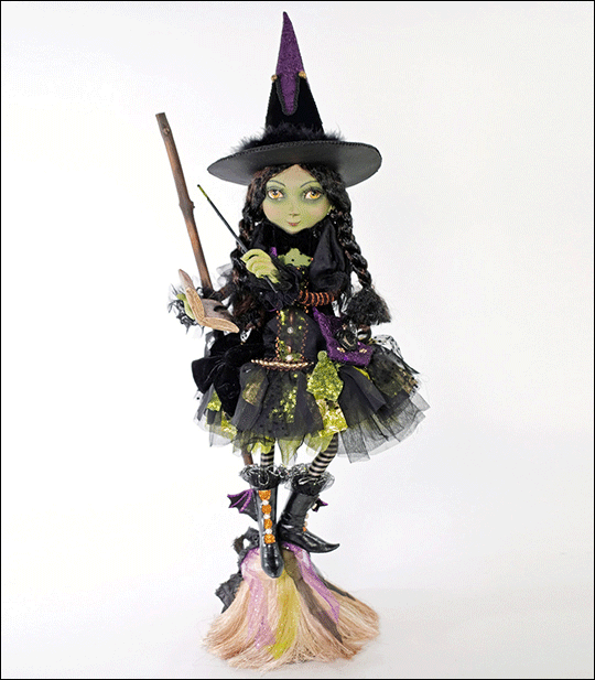 Young Witch with Broom 24"