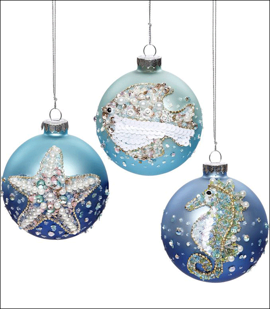 Undersea Ball Ornament 5" set of 3