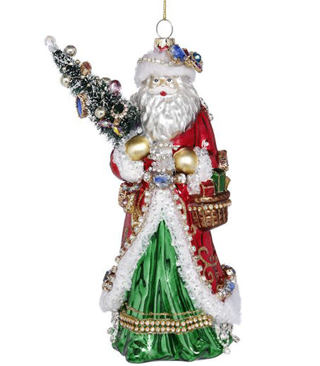 Traditional Santa Ornament 8"