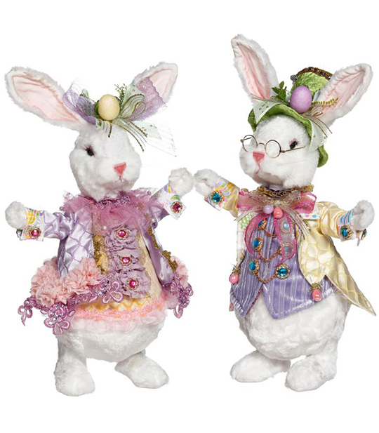Fluffy Easter Bunny set of 2 16-17''