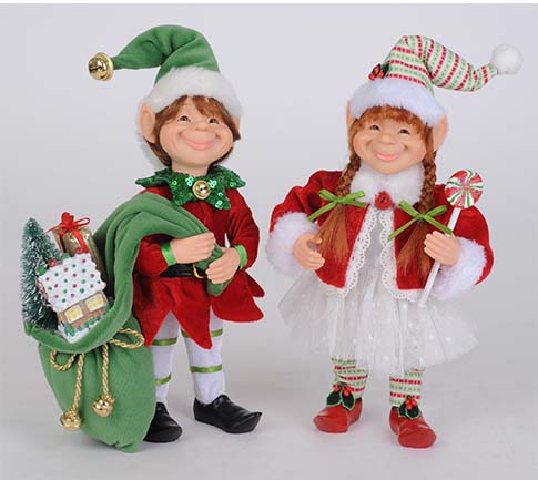 Special Delivery Elf set of 2 11"