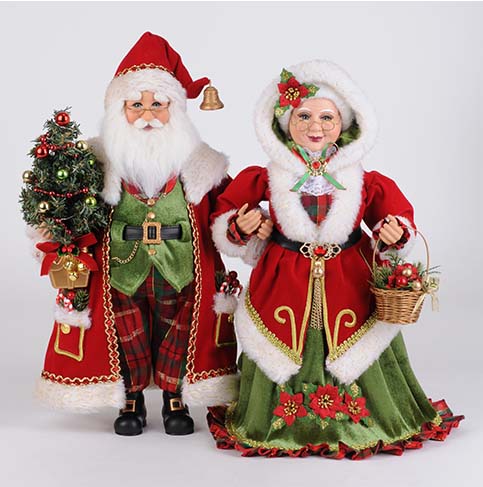 Strolling Santa & Mrs. Claus 16"