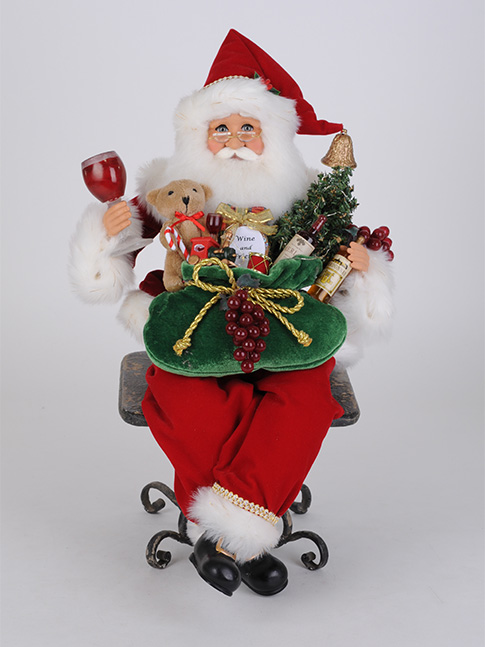 Gifting Wine Sitting Santa 20"