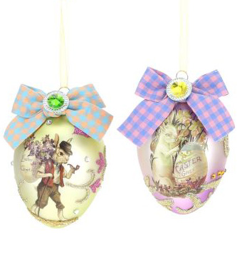 Easter Rabbit Ornament 4" set of 2