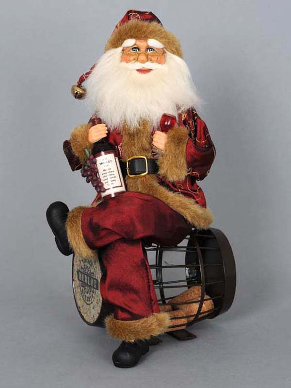 Cork Barrel Santa 14"
